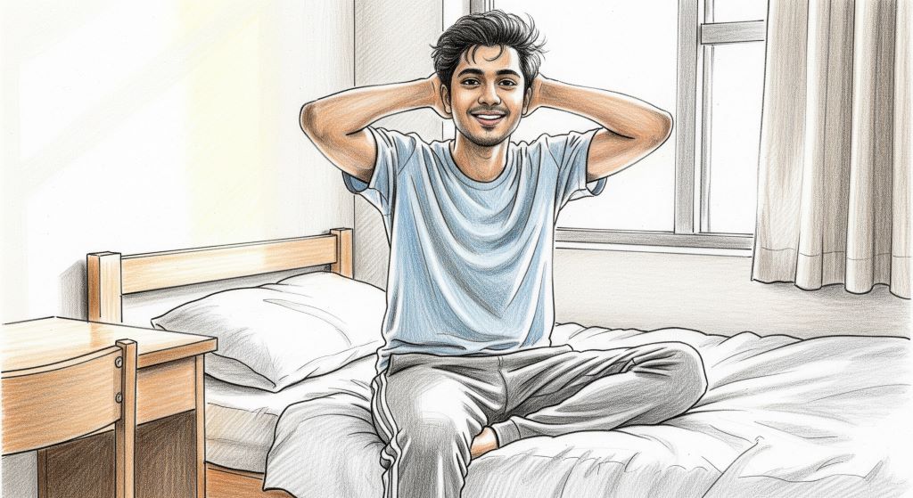 সকালে ঘুম থেকে উঠে ফ্রেশ ফ্রেশ লাগছিল