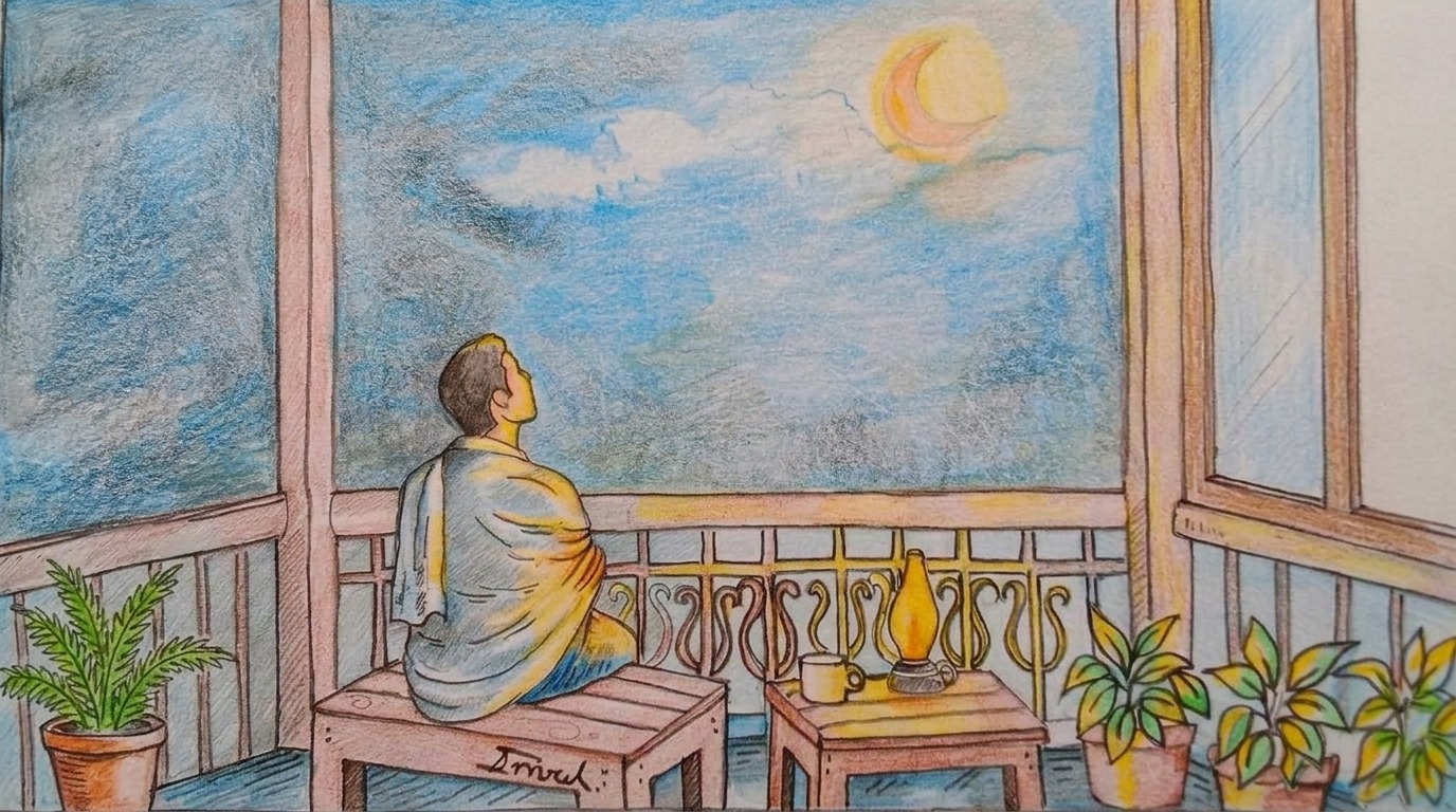 চাঁদের আলোয় প্রকৃতির নীরবতাকে উপভোগ করলাম 